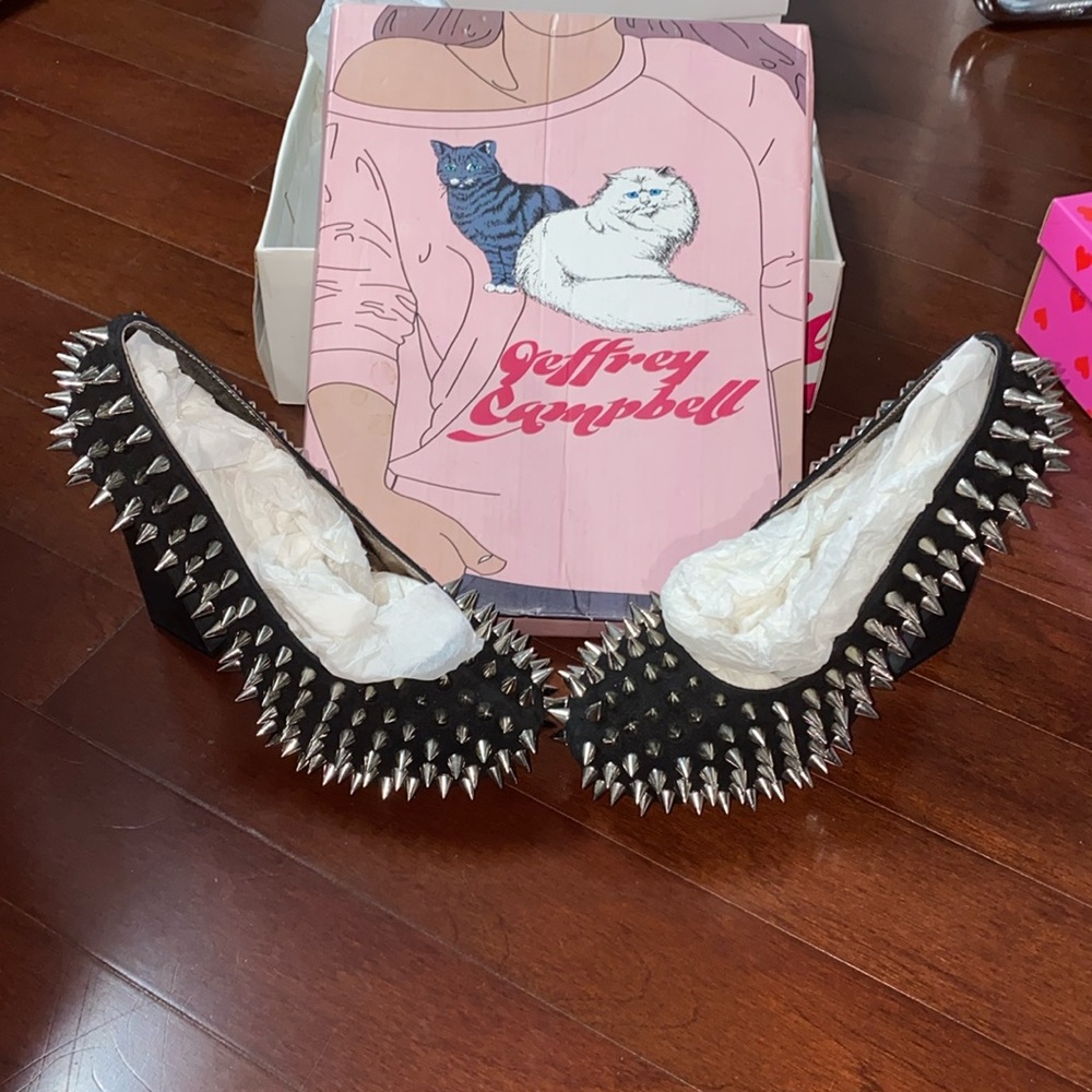 Jeffrey Campbell Black Spiked Platform Shoes